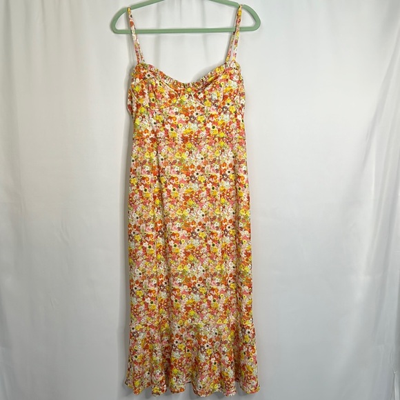 Hutch Anthropologie Selene floral ruffle hem underwire bust midi/maxi dress - Picture 3 of 11